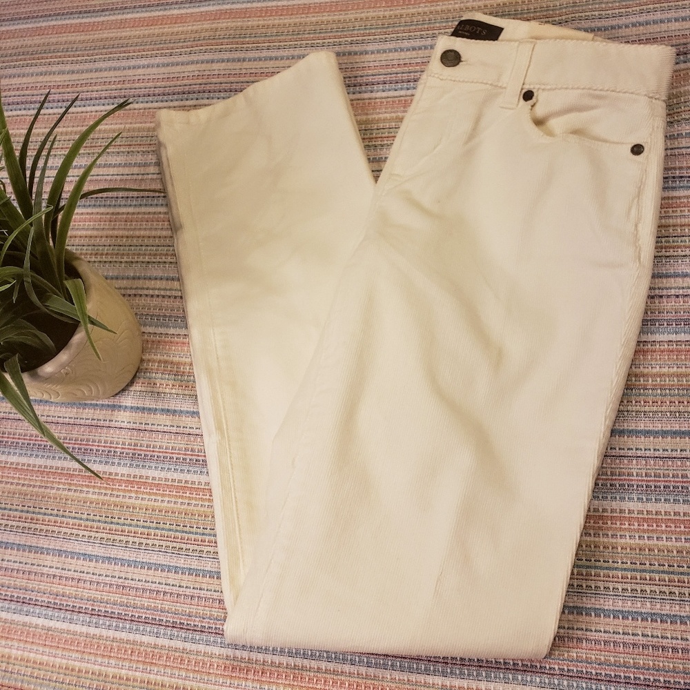 NWT Talbots Heritage Ivory Corduroy Pants 2P
